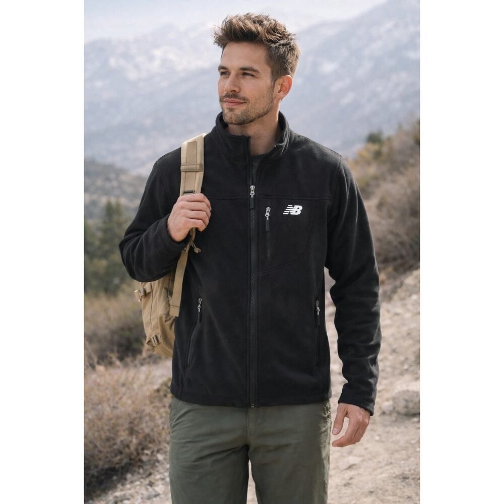 New Balance Black Men’s Jacket Size S Full‑Zip Lightweight Activewear Coat Gorp